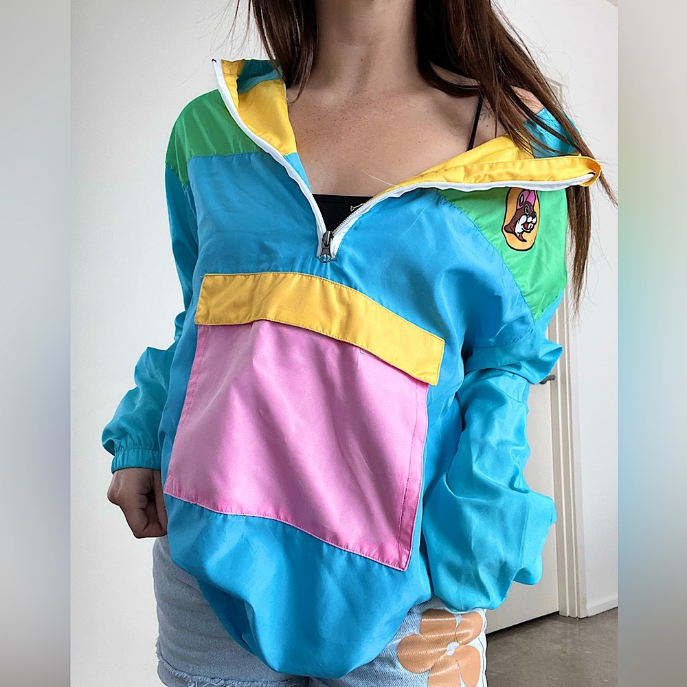 🌈 pastel colorblock windbreaker with buccees branding 🍭